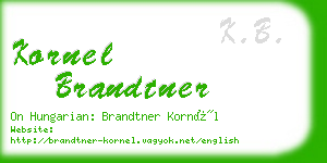 kornel brandtner business card